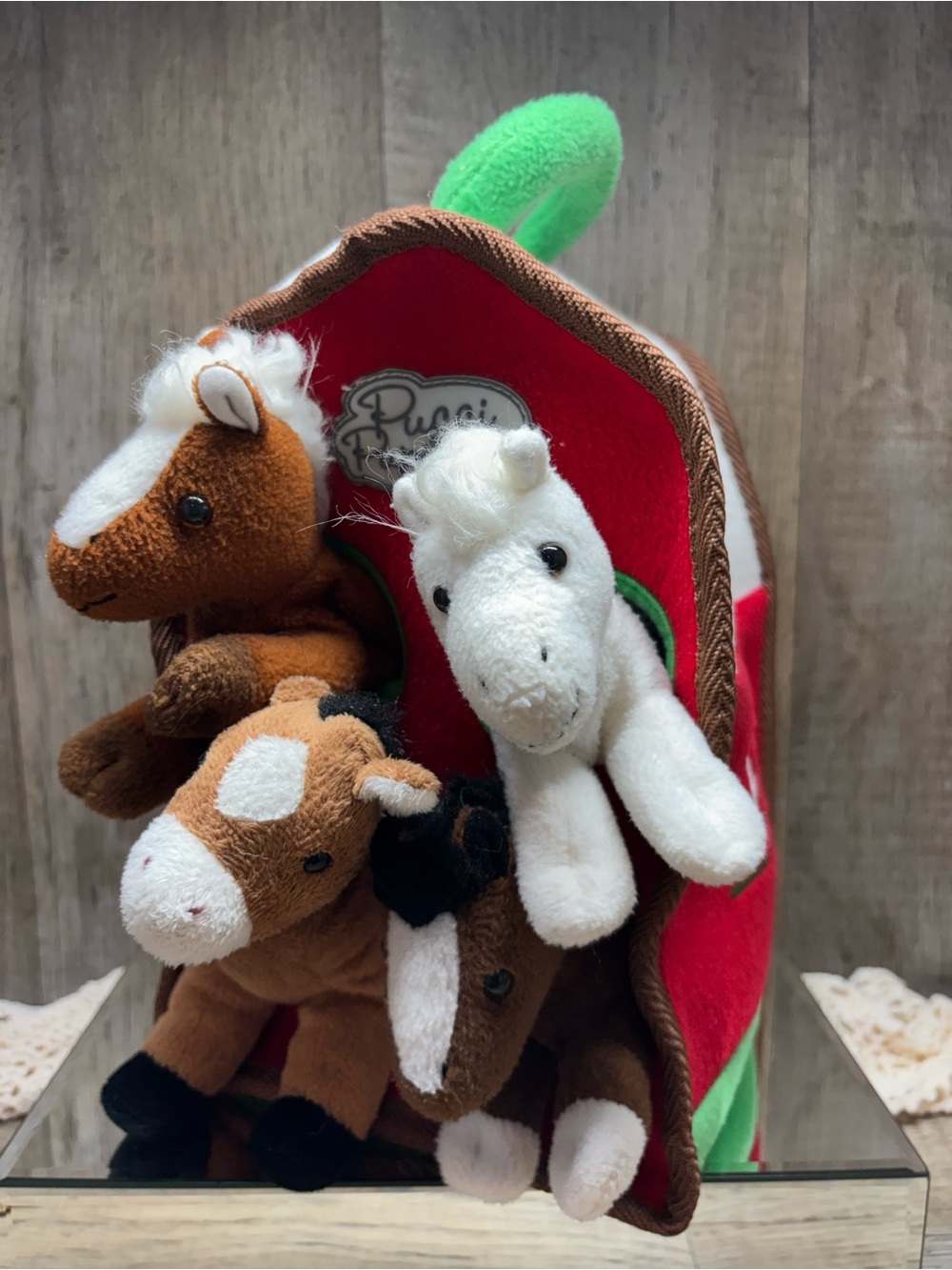 Pucci Horse Barn Pups And Friends Pony w/4 Plush Ponies Stuffed Animal FarmCore